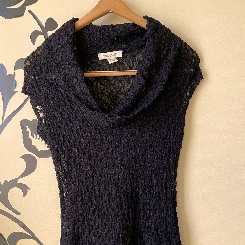 Whitehouse Black Market Lace Cowl Neck shirt